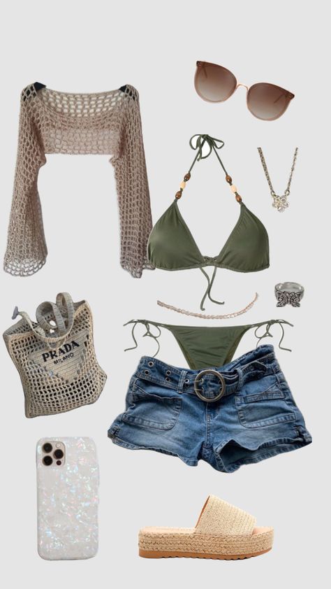 Summer Outfits Inspo 2024, Summer Outfits Island, Swimsuit Outfit Ideas, Thrift Board, Celeb Outfits, Short Hoco Dresses, Trip Outfit, Rockstar Gf, Beachy Outfits