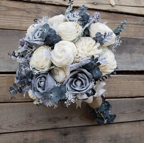 Classic Blue Wedding, Winter Wedding Bouquet, Blue Wedding Bouquet, Blue Themed Wedding, Blue Wedding Flowers, Winter Wonderland Wedding, Dusty Blue Weddings, Blue Bouquet, Wedding Theme Colors