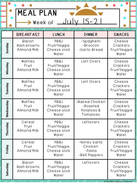 How To Meal Plan For The Week Families, Meal Planning Schedule, Homeschool Meal Planning, Meal Schedule Menu Planning, Homeschool Meal Plan, Meal Timetable, Daycare Menu Ideas Meal Planning, Daycare Meal Plan, Weekly Meal Schedule