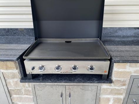 Diy Blackstone Grill Station, Built In Outdoor Grill, Outdoor Grill Area, Kitchen Built In, Blackstone Grill, Outdoor Grill Station, Outdoor Barbeque, Grill Station, Outdoor Kitchen Plans