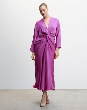 Size 16 Fashion, Best Wedding Guest Dresses, Mango Dress, Nye Outfits, Dress Purple, Long Jumpsuits, 80 Dress, Draped Dress, Plus Dresses