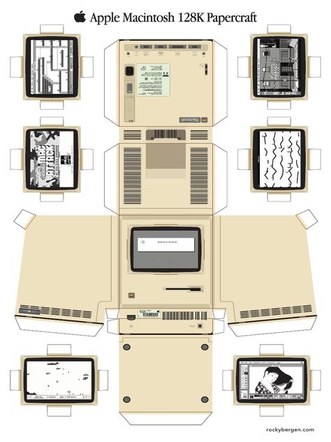 Apple Macintosh 128k Ver1 Paper Folding Crafts, Trending Crafts, Vintage Computer, Life Image, Apple Macintosh, Dream Catcher Art, New Year Art, Paper Pop, Diy Barbie Furniture