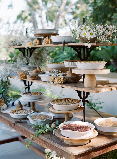 Pie Time Pie Dessert Table, Wedding Buffet Table, Wedding Food Table, Wedding Buffet Food, Buffet Dessert, Wedding Pie, Best Buffet, Wedding Cake Alternatives, Reception Food