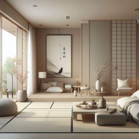 Contemporary Japanese Home Shoji White Interior, Japanese Minimalist House, Traditional Japanese House Interiors, Japanese Home Aesthetic, Chinese Style Interior Design, Japanese Minimalist Living Room, Japanese Living Room Ideas, Japanese House Interior, Japanese Style Living Room