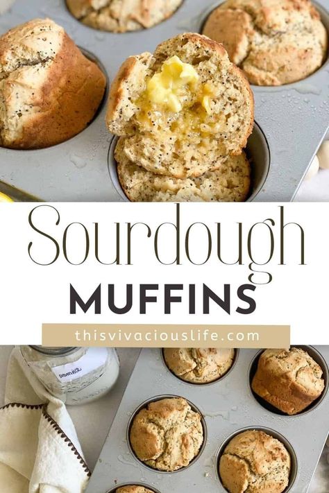 Sourdough Muffins, Cinnamon Roll Muffins, Gluten Free Sourdough, Healthy Muffin Recipes, Quick Breakfast Recipes, Homemade Muffins, Homemade Donuts, Doughnut Recipe, Gluten Free Muffins