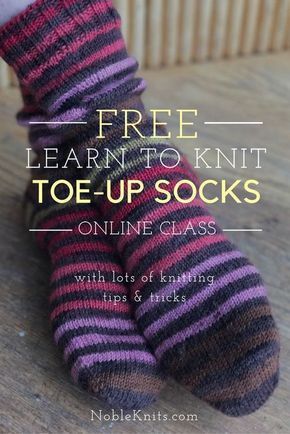 Socks Free Knitting Pattern, How To Knit Socks, Toe Up Socks, Knitted Socks Free Pattern, Diy Tricot, Learn To Knit, Knitting Tips, Sock Knitting, Hand Knit Socks