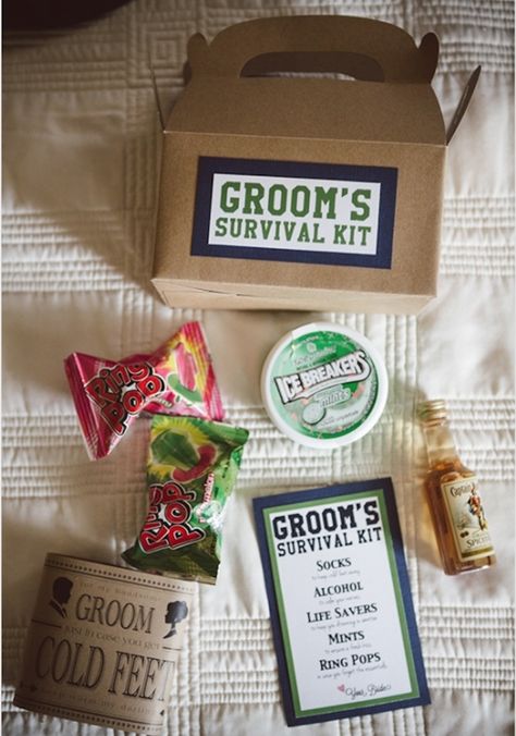 Groom Survival Kit Groom Survival Kits, Gifts For Bridal Party, Wedding Survival Kits, Bridal Party Groomsmen, Survival Kits, Wedding Day Gifts, Bridesmaids And Groomsmen, Morning Wedding, Southern Wedding