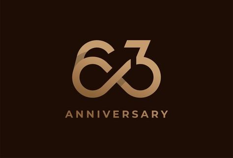 Number 63 with infinity icon combination... | Premium Vector #Freepik #vector #letter-logo #number-logo #logo-illustration #celebration-card 63 Number Logo, 50th Anniversary Logo, Letter M Logo, 50% Logo, S Logo Design, Circle Logo Design, Logo Number, Anniversary Logo, M Logo