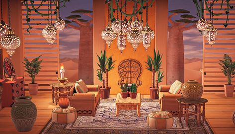 Acnh Savannah, Moroccan Room, Moroccan Theme, Desert Homes, Desert Oasis, New Animal Crossing, Animal Crossing Game, Island Design, Moroccan Design