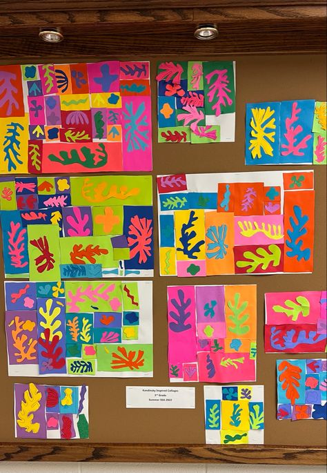 Matisse Art Project, Kids Art Studio, Middle School Art Projects, 2nd Grade Art, 4th Grade Art, 3rd Grade Art, Matisse Inspired, Classroom Art Projects, Colorful Paper