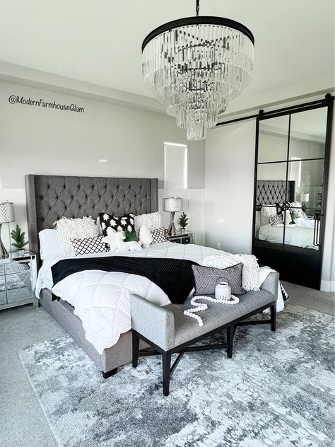 Waucoba 1-Light Swing Arm Lamp: … curated on LTK Modern Woman Bedroom Design, Modern Farmhouse Glam Master Bedrooms, Industrial Glam Bedroom Ideas, Farmhouse Glam Bedroom Ideas, Beautiful Bedrooms Master Luxury Modern, Glamour Farmhouse Decor, Guest Bedroom Ideas Cozy Modern Elegant, Bedroom Decor Gray Bedframe, Gray Tufted Headboard Bedroom Decor