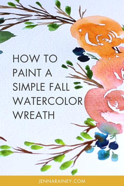 Are you in in the fall mood and looking for something seasonal to paint? Well, grab a PSL (if you’re into that kinda thing) and learn how to paint a beautiful loose-style floral watercolor wreath with an autumn vibe. Fall Wreath Watercolor Paintings, Loose Fall Watercolor, Watercolor Wreaths Floral, Watercolor Fall Wreath, Fall Watercolor Flowers, Fall Flowers Watercolor, Watercolor Wreath Tutorial, Fall Wreath Painting, Fall Watercolor Ideas