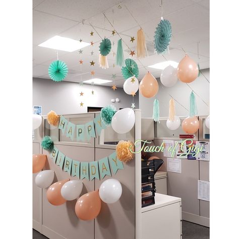 Cubicle Birthday Decor, Birthday Cubicle Decorations, Office Cubicle Birthday Decor Ideas, Decorate Cubicle At Work For Birthday, Decorate Office At Work For Birthday, Cubical Birthday Decorations Cubicles, Cubicle Birthday Decorations, Office Birthday Decorations, Birthday Colors