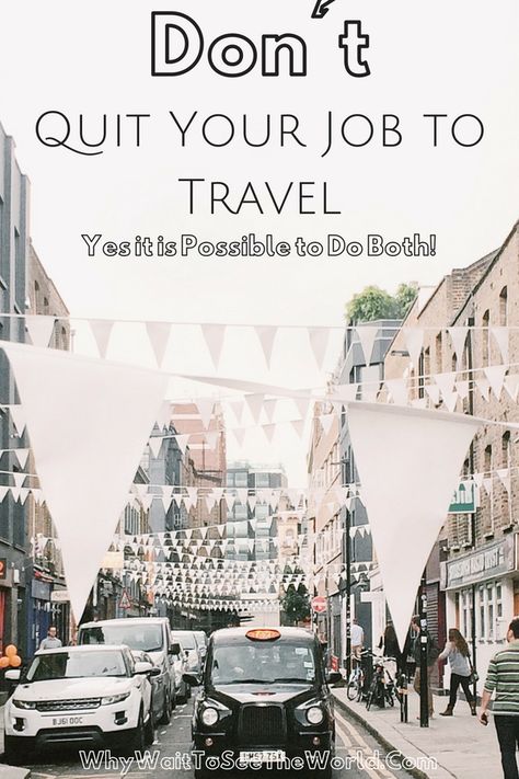 There is a lot of people who say that if you want to travel then just quit your job.  But what if you love your job or enjoy having the financial security?  Turns out, you don't need to quit your job to travel after all!  #whywait #traveladvice How To Quit Your Job And Travel, Love Your Job, Travel And Work, Tiktok Content, Quit Your Job, Financial Security, Don't Quit, Business Training, Quitting Your Job