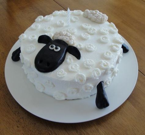 Shaun the Sheep decorated cake by ArtCreationsbyLK on Etsy, $32.00 Sheep Cakes, Shaun The Sheep Cake, Sheep Cupcakes, Sheep Cake, Animal Cakes, Shaun The Sheep, A Sheep, Novelty Cakes, The Sheep