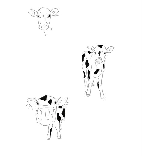 Fine Line Scissor Tattoo, Heart Cow Tattoo, Fine Line Cow Tattoo, Cow Sketch Drawings, Simple Cow Tattoo, Tiny Cow Tattoo, Cow Tattoo Small, Cow Tattoos, Fan Illustration