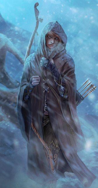 Winter Ranger Dnd, Celtic Priestess, Elf Wizard, Ranger Dnd, Fantasy Inspo, Wizard Robes, Elf Ranger, Dnd Elves, Icewind Dale