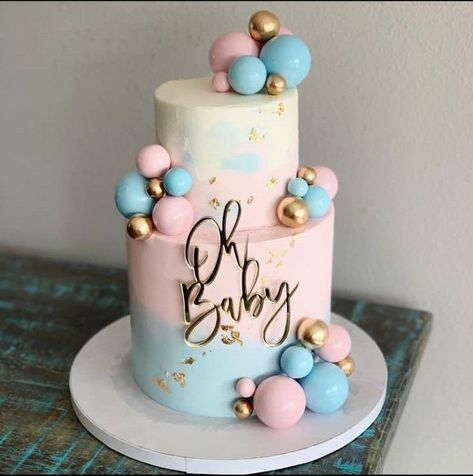 2 Tier Gender Reveal Cake, Cakes For Gender Reveal Party, Torte Baby Shower Boy Or Girl, Cake Reveal Gender Ideas, Gateau Gender Reveal, Gender Reveal Cake Design, Gender Reveal Ideas Cake, Gender Reveal Torte, Gender Reveal Cake Ideas