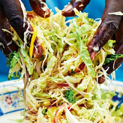 A gorgeously sweet and spicy coleslaw to serve alongside barbecued meat. The flavours of the Caribbean in this coleslaw recipe from Levi Roots will add a zing to any BBQ dish you serve it with. Caribbean Coleslaw Recipe, Sweet And Spicy Coleslaw, Caribbean Coleslaw, Levi Roots, Spicy Coleslaw, Carribean Food, Bbq Dishes, Creamy Coleslaw, Caribbean Cuisine