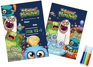 20 pieces Monsters Party Decorations,Singing Monsters party invitation cards for Singing Monsters Birthday Party Supplies Singing Monsters Birthday, Monsters Birthday Party, Monster Party Invitations, Monster Party Decorations, Monster Birthday Parties, Singing Monsters, Monster Birthday, Monster Party, Birthday Party Supplies