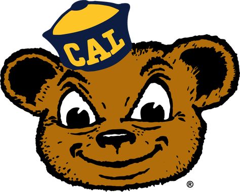 California Golden Bears Logo Secondary Logo (1952-Pres) - Oski the bear wearing a sailor hat adorned with CAL in blue & gold. Has never been discontinued. SportsLogos.Net Cal Berkeley, Bears Logo, Secondary Logo, Helmet Logo, California Bear, Sailor Hat, Anniversary Logo, Event Logo, Word Mark Logo