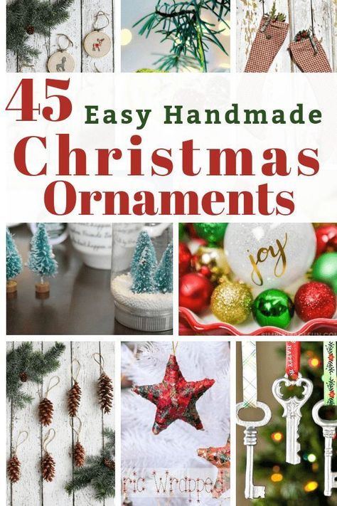 45 DIY Handmade Christmas Ornament Ideas.  Create these unique and beautiful handmade ornaments for Christmas this year.  Handmade ornaments are the best.  Give them as Christmas gifts to friends, family and school teachers. Ornament Fundraiser, Handmade Christmas Gifts Diy, Christmas Ornament Ideas, Easy Christmas Ornaments, Ornaments For Christmas, Easy Handmade, Handmade Christmas Crafts, Homemade Ornaments, Winter Craft