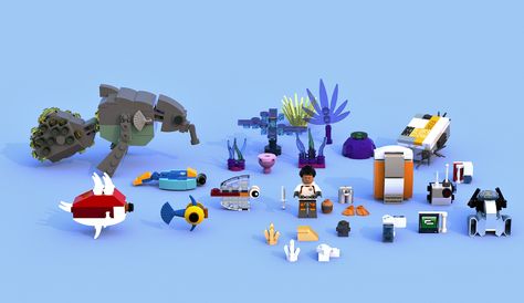 Lego Subnautica, Lego Underwater, Subnautica Game, Subnautica Creatures, Subnautica Concept Art, Jurassic World Poster, Lego Memes, Spec Evo, Fishing Room