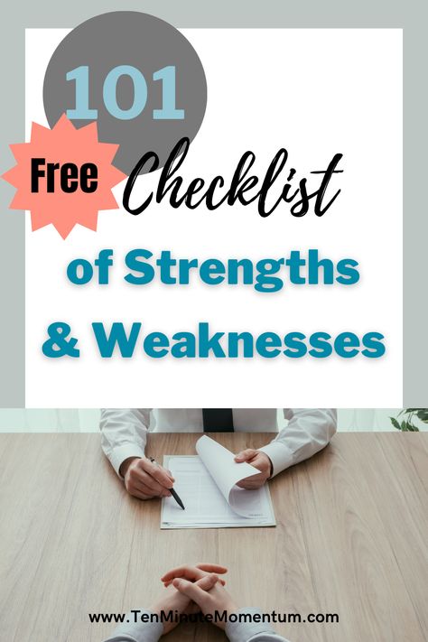 Knowing your strengths and weaknesses can help in all kinds of decision making. This checklist of 101 strengths and weaknesses is the perfect tool to help on a resume, for a job interview or in making big decisions. Strengths And Weaknesses List Interview, Weaknesses List, Strength And Weakness Interview, Making Choices, Conflict Management, Strengths And Weaknesses, People Skills, Social Behavior, Speaking Skills