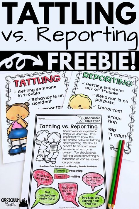 Tattling Vs Reporting, Community Circle, Organize Classroom, Classroom Management Activities, Classroom Communication, Kids Affirmations, Friendship Activities, Kindergarten Freebies, Classroom Behavior Management