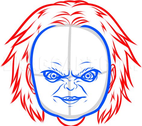 How To Draw Chucky Step By Step, How To Draw Chucky, Chucky Drawing Easy, Chucky Tattoo Ideas, Movie Character Drawings, Chucky Drawing, Horror Drawings, Movie Drawings, Movie Clipart