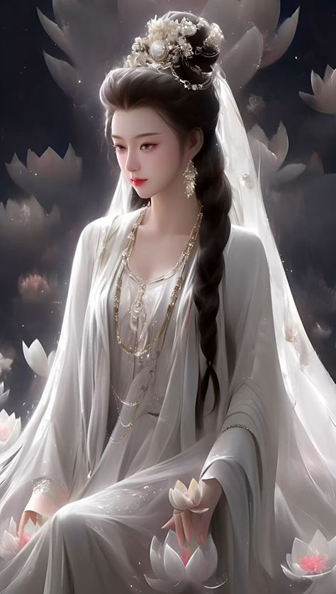 Female Buddha, Goddess Outfit, Ninja Girl, Chinese Art Painting, Kuan Yin, Army Women, Divine Mother, Thai Art, Lisa Blackpink Wallpaper