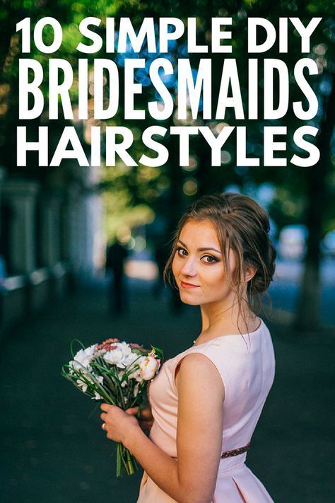 Easy DIY Bridesmaid Hairstyles | If you're looking for the perfect updo or half up bridesmaid hair ideas for medium length or long hair, we've rounded up 10 simple styles you can create at home. Perfect for brunettes and blondes, straight hair, curly hair, and hair with natural waves, these classic, vintage, and boho updos will take your look from good to gorgeous in time for summer wedding season! #hair #updo #hairstyle #bridesmaid #weddinghair #weddinghairstyle Diy Bridesmaid Hairstyles, Bridesmaid Hair Straight, Hair Ideas For Medium, Half Up Bridesmaid Hair, Up Bridesmaid Hair, Diy Bridesmaid Hair, Half Up Bridesmaid, Hairstyle Bridesmaid, Bridesmaid Hair Ideas