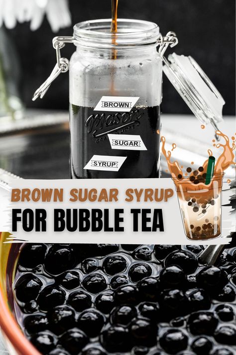 Boba Syrup Recipe, Brown Sugar Bubble Tea, Millennial Kitchen, Tea Syrup, Brown Sugar Boba, Boba Recipe, Make Brown Sugar, Cold Brew Coffee Recipe, Bubble Tea Recipe