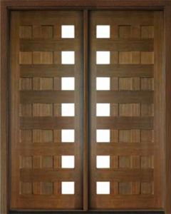 Modern Double Door, Mid Century Doors, Mid Century Door, Mid Century Modern Door, Double Door Entryway, Impact Doors, Double Doors Interior, Custom Wood Doors, Wood Exterior