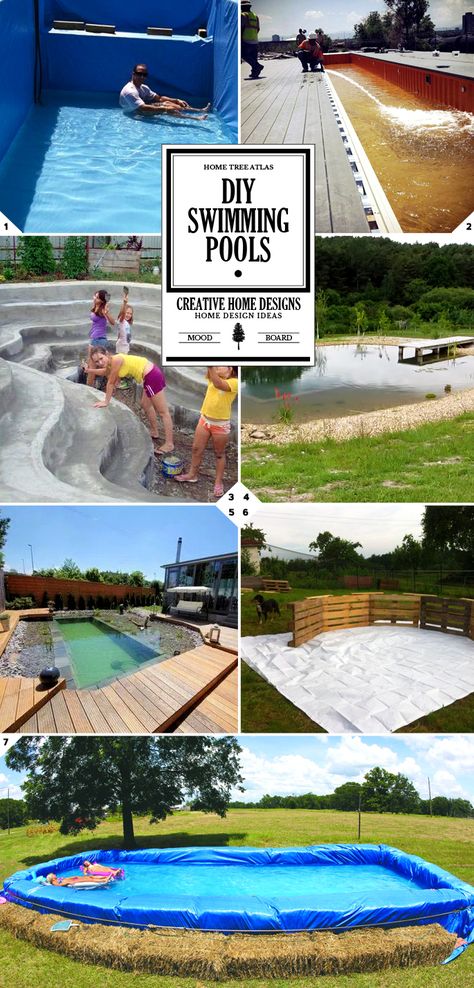 7 DIY Swimming Pool Ideas and Designs: From Big Builds to Weekend Projects Homemade Pools, Ideas De Piscina, Swimming Pool Ideas, Diy Jardin, Cheap Pool, Kleiner Pool Design, Grey Bar, Stock Tank Pool, Tank Pool