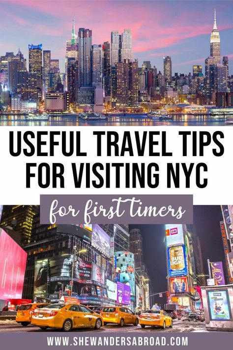 Planning to visit New York City for the first time? Here are the most important travel tips for NYC that you need to know as a first timer! | New York City travel tips | New York travel tips | NYC travel tips | NYC travel guide | New York City travel guide | Rookie mistakes in New York | Things to know about NYC | Visiting NYC for the first time | Best things to do in NYC | USA travel tips | Tips and tricks for traveling to NYC | Budget tips for New York City | NYC attractions | NYC vacation Nyc Budget, Nyc Vacation, Nyc Attractions, Usa Travel Map, Nyc Travel Guide, Visiting New York, New York City Vacation, New York Vacation, Visit New York City