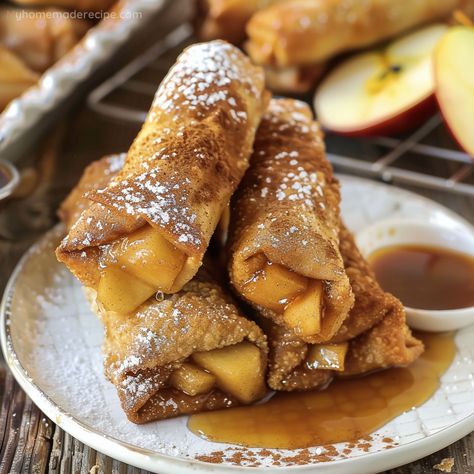 Apple Pie Egg Rolls Recipe, Apple Pie Egg Rolls, Egg Roll Ingredients, Egg Roll Filling, Egg Rolls Recipe, Pineapple Cake Recipe, Classic Apple Pie, Apple Pie Filling, Egg Roll Recipes