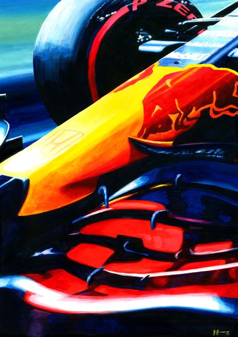 Max Verstappen - 2021 F1 World Champion - Red Bull RB16BPainting of Max Verstappen's winning RB16B, after clinching the championship in Abu Dhabi.Acrylic, 594mm x 420mmLimited Edition Giclée Print (Limited to 150 prints)Certificate of Authenticity* F1 Art, Car Artwork, Portrait Poster, English Artists, World Champion, Giclée Print, Art Studies, Graphic Design Posters, Abu Dhabi