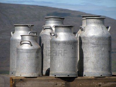 old milk cans Dairy Shop, Texture Studies, Old Milk Bottles, Painted Milk Cans, Antique Milk Can, Old Milk Jugs, Butter Churns, Old Milk Cans, Milk Churn