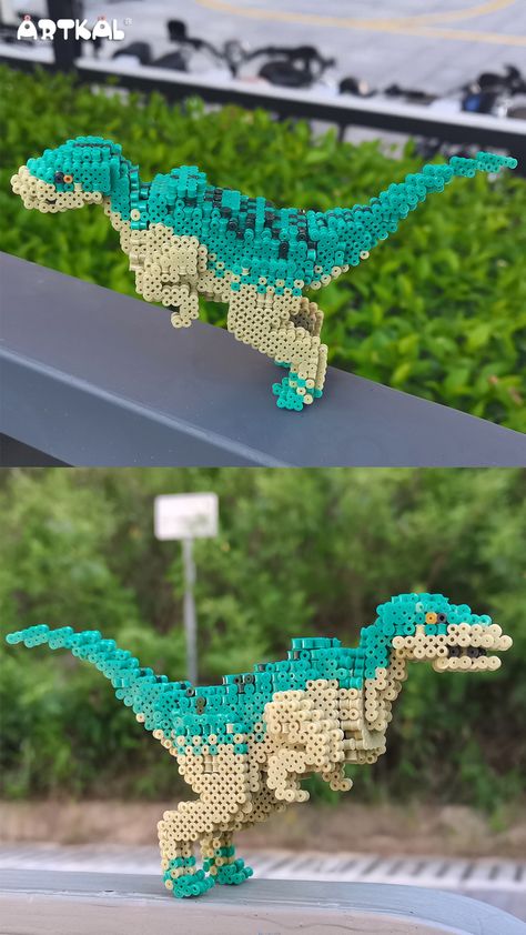 Download the free pattern and learn more project ideas on Artkal Official Store :D Dino Pattern, Hama Beads 3d, 3d Dinosaur, Hama Beads Patterns, Dinosaur Pattern, 3d Pattern, Colour List, Hama Beads, Body Weight