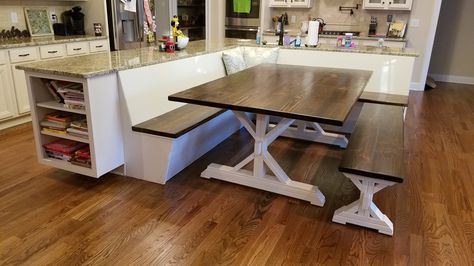 Kitchen Island Booth Kitchen Island With Booth Seating, Kitchen Island Booth, Booth Kitchen, Island Booth, Kitchen Booth, Kitchen Island Bench, Booth Decor, Industrial Dining Chairs, Kitchen Island Table