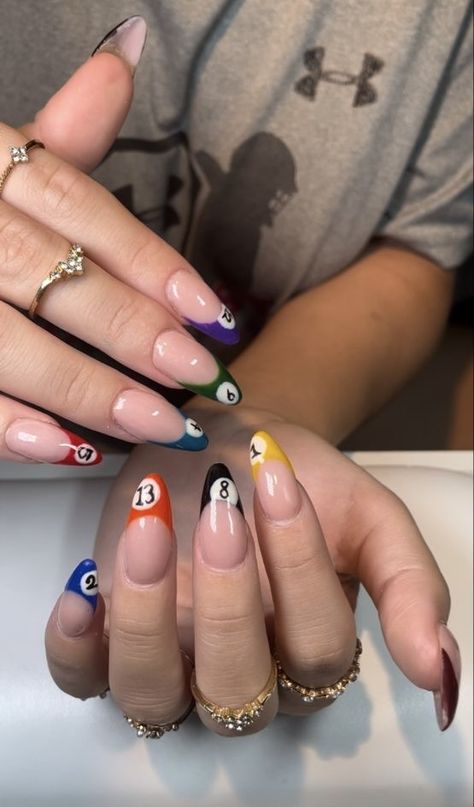 Nail Inspo For Summer, Almond French Tip, Evil Eye Nails, Drip Nails, Almond Acrylic Nails, Manicure Y Pedicure, Dream Nails, Fire Nails, Funky Nails