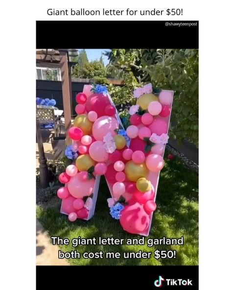 Balloon Letters Diy, Giant Balloons, Diy Birthday Decorations, Teen Posts, Letter Balloons, Balloon Diy, Mosaic Diy, Balloon Decorations Party, Diy Party Decorations