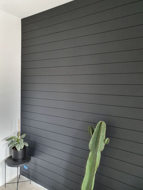 Vj Panelling Feature Wall, Feature Wall Outdoor, Panelling Feature Wall, Vj Panelling, Vertical Panelling, Dark Grey Couches, Oak Tv Unit, False Wall, Wall Outdoor