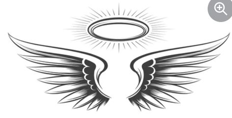 Angel Wings Halo Tattoo, Cross With Wings Tattoo, Halo Tattoo, Alas Tattoo, Wing Tattoo Men, Wings Sketch, Cross With Wings, Angel Wings Drawing, Wing Tattoo Designs