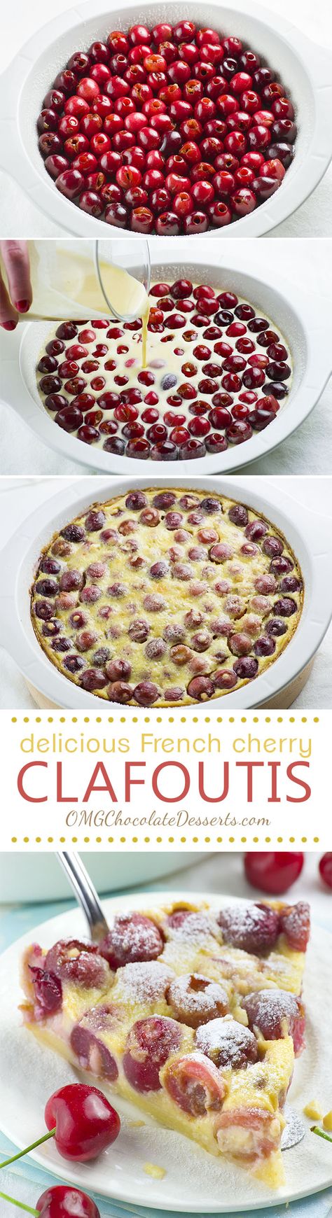 Have you ever tried Cherry Clafoutis before?! It is delicious dessert made with fresh, sweet, juicy cherries that it’s ridiculously easy to make and totally budget friendly!!! Cherries Dessert, Cherry Clafoutis, Torte Cupcake, Cherry Desserts, French Dessert, Cherry Recipes, French Desserts, Chocolate Dessert Recipes, Fresh Cherries