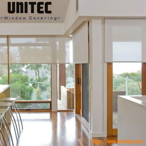 Roller Shades Living Room, Electric Window Shades, Solar Shades Windows, Automatic Shades, Solar Roller Shade, Automatic Blinds, Motorized Roller Shades, Muji Home, Indoor Blinds