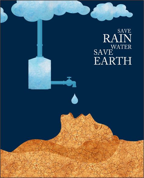 Save Rain Water, Nature Drawing For Kids, تلوث المياه, Rain Water Harvesting, Save Water Poster Drawing, Save Water Poster, Water Harvesting, Water Scarcity, Drawing Competition