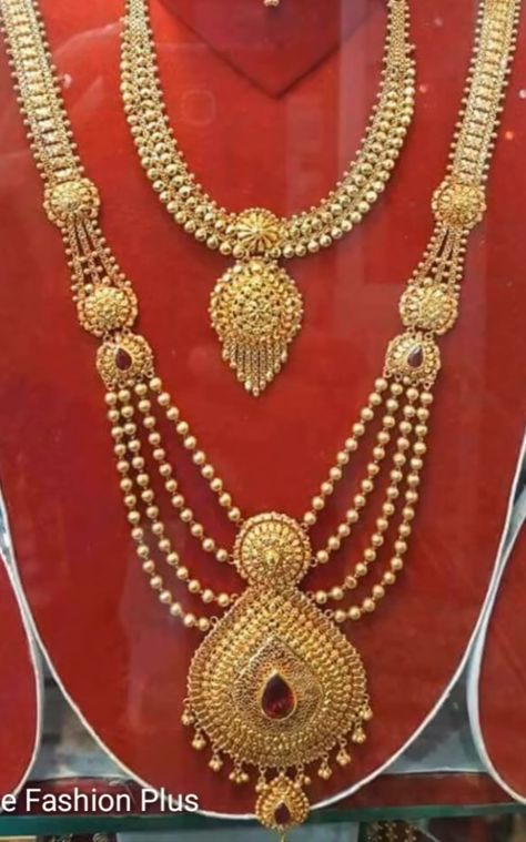 Gold Necklace Long, Indian Gold Necklace Designs, Jay Mataji, Simple Bridal Jewelry, Royal Indian, Bride Necklace, Gold Necklace Indian, Necklace Ideas, Gold Wedding Jewelry