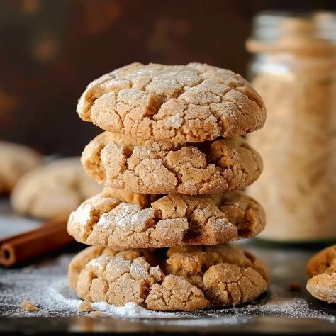 Cinnamon Crinkle Cookies Recipe, Brown Butter Cinnamon Crinkle Cookies, Vanilla Crinkle Cookies, Cinnamon Crinkle Cookies, Cinnamon Cookie Recipe, Easy Cinnamon Cookies, Cinnamon Cookies Recipes, Crinkle Cookies Recipe, Cinnamon Sugar Cookies